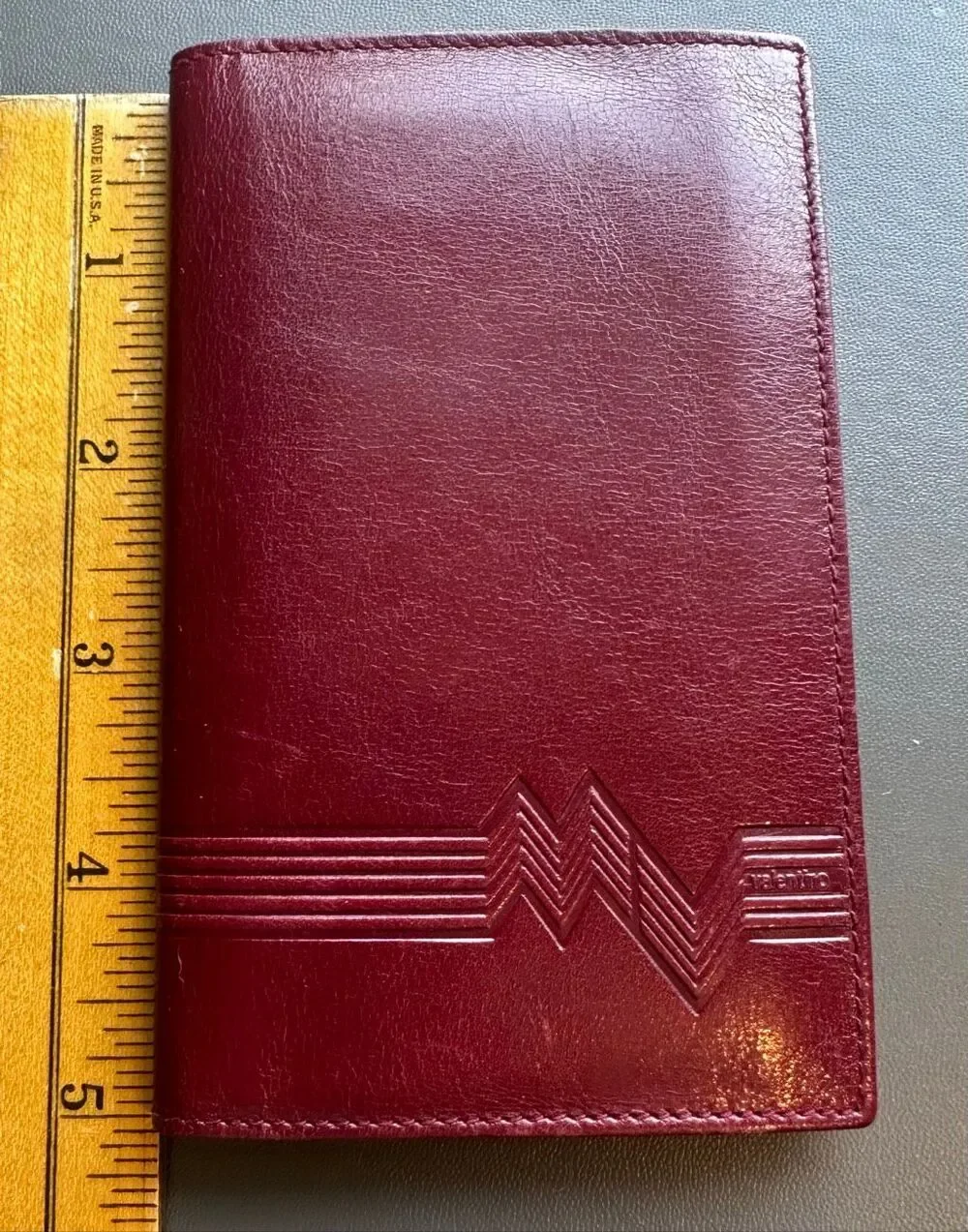 Mario Valentino burgundy leather agenda notepad made in Italy